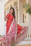 KA 1078 Faux Georgette With Embroidery Zari Sequins Work Gown With Dupatta Wholesale In India  
